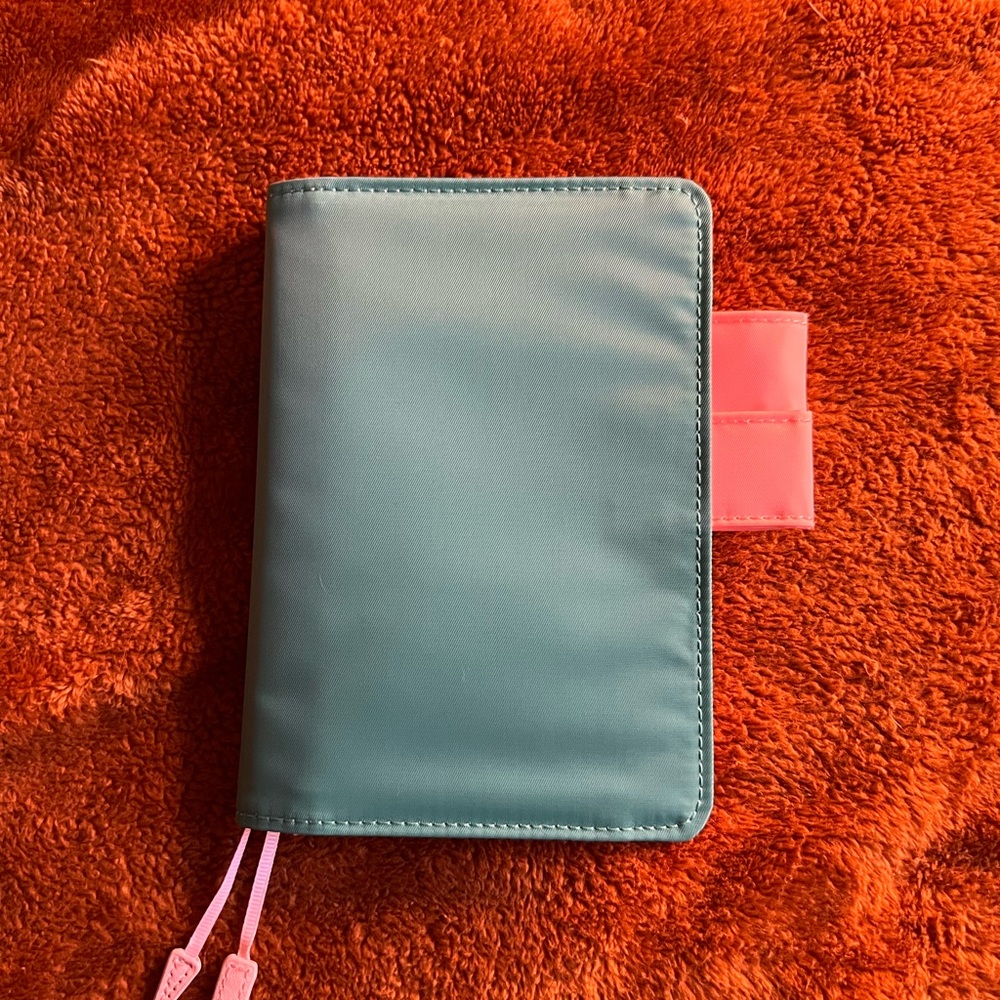 Hobonichi A6 Canvas Cover  Teal with Pink Interior